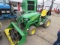JD 2220 w/JD 200CX Loader 4wd R4 tires, snowblade