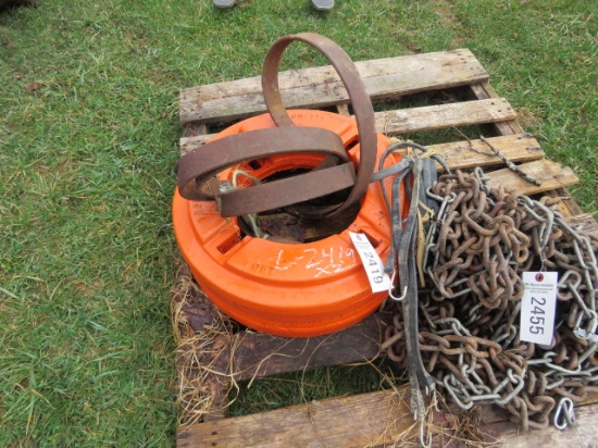 orange wheel weights x2