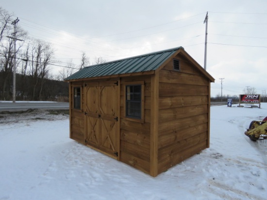 8X12 AMISH SALT BOX SHED SIDE ENTRY