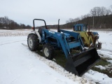 FORD 2120 TRACTOR WITH A NEW HOLLAND 7309 LOADER 4WD 2124 HRS
