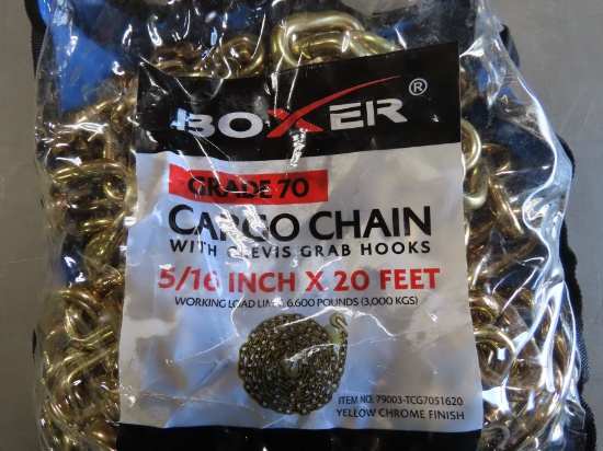 BOXER CARGO CHAIN DOUBLE HOOK 5/16 X 20FT GRADE 70 (6600LBS),