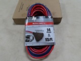 WOODS MEDIUM DUTY 14 GAUGE 49FT ELECTRIC EXTENSION CORD WITH TRIPLE OUTLETS