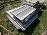 3 PALLETS OF ASSORTED WOOD FARM WINDOWS MISC SIZES