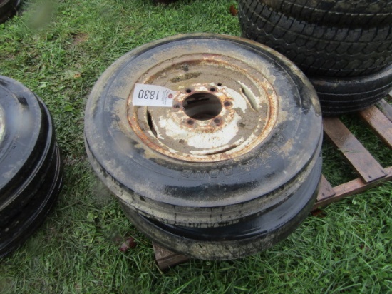 2 ARMSTRONG 6.00-16 SL TIRES ON RIMS 6 LUG