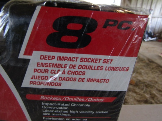 NEW POWERBUILT 8PC DEEP IMPACT SOCKET SET