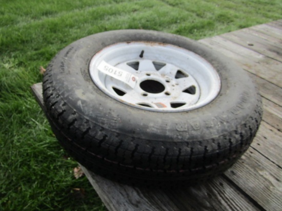 GOODYEAR ST175/80R13 TIRE ON 5 LUG RIMS