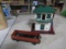 LIONEL TRAIN ITEMS - OPERATOR SWITCH TOWER, LIONEL TRAIN CAR
