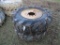 2 13/24 LOADER TIRES ON RIMS W/ CHAINS