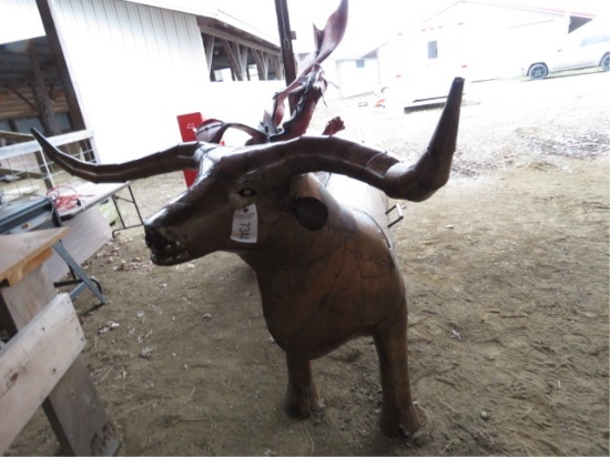 CUSTOM MADE BULL CHARCOAL COOKER
