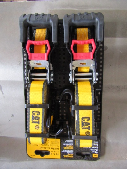 CAT 2PC 16FT X 1 1/2" RATCHET STRAPS