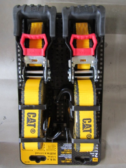 CAT 2PC 16FT X 1 1/2" RATCHET STRAPS