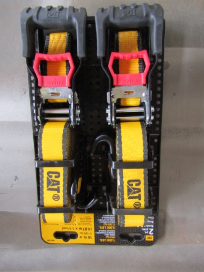 CAT 2PC 16FT X 1 1/2" RATCHET STRAPS