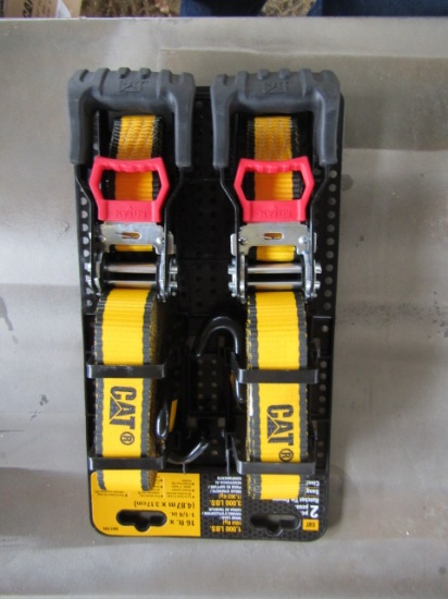 CAT 2PC 16FT X 1 1/2" RATCHET STRAPS