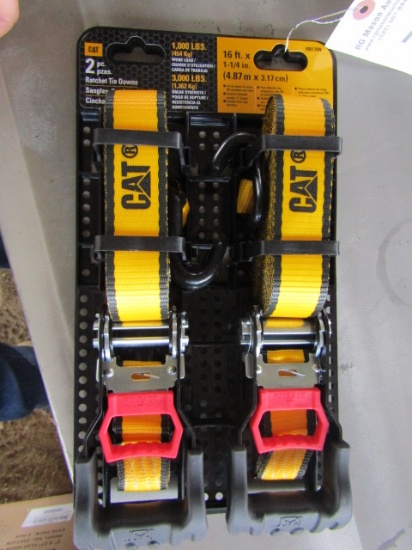 CAT 2PC 16FT X 1 1/2" RATCHET STRAPS