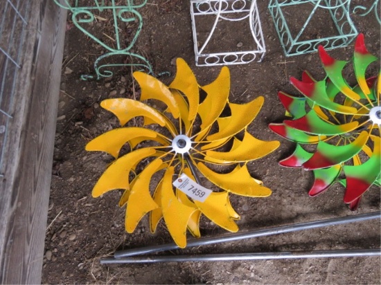YELLOW 6FT METAL WIND LAWN ORNAMENT