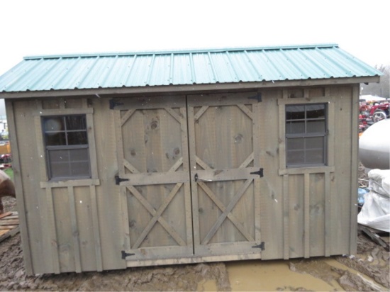8X12 SALT BOX SHED 2 WINDOW WITH SIDE DOOR
