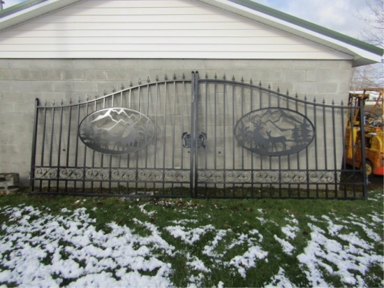 20FT NEW STEEL DEER SCENE DRIVEWAY GATES
