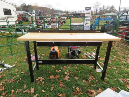 WATERLOO WORK BENCH 5FT 2 DRAWER BUTCHER BLOCK TOP