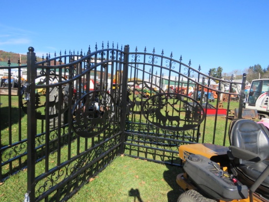 14FT DRIVEWAY GATES NEW 2 7FT SECTIONS DEER SCENE