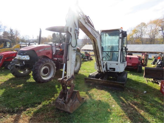 TEREX TC35 MINI EXCAVATOR WITH CAB HEAT QUICK ATTACH BUCKET HYD BLADE PLUMBED