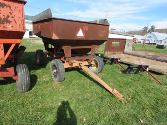 J&M GRAVITY WAGON W/ EXTENSION SIDES ON RUNNING GEAR