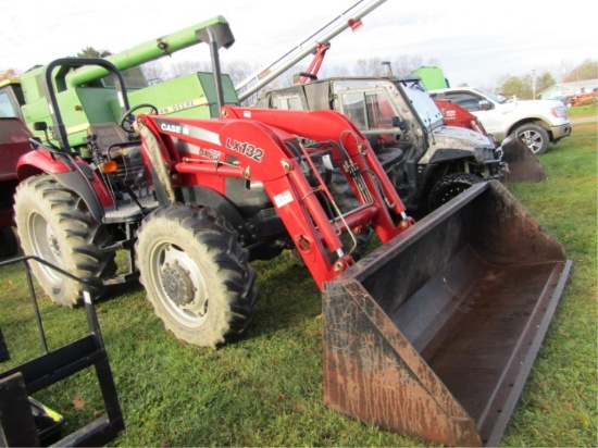CASE IH JX75 WITH SKIDSTEER QUICK ATTACH BUCKET,