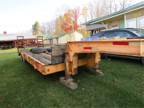1955 LARCO SEMI TRAILER DROP DECK 27FT WITH EXTRA, SET OF RIMS