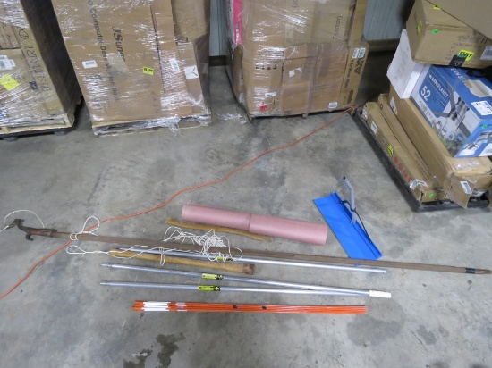 GROUP DRIVEWAY MARKERS, PAPER, AXE HANDLES,