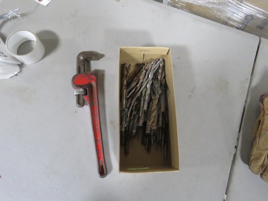 DRILL BITS AND PIPE WRENCH