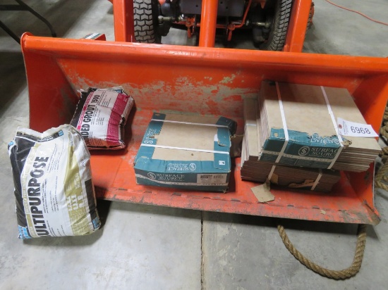 CERAMIC TILES- 3 CASES AND GROUT, MORTER