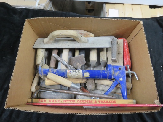 BOX OF CONCRETE TROWELS
