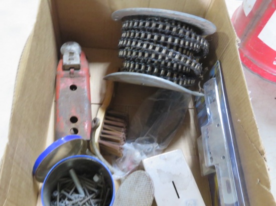 GROUP - NAILS, LICENSE PLATE BRACKETS, CHAIN AND MORE