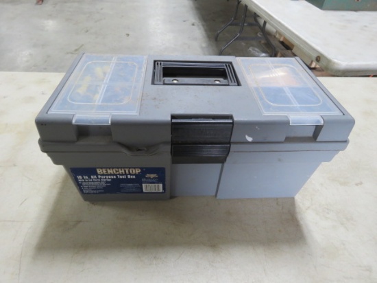 PLASTIC TOOL BOX WITH CONTENTS