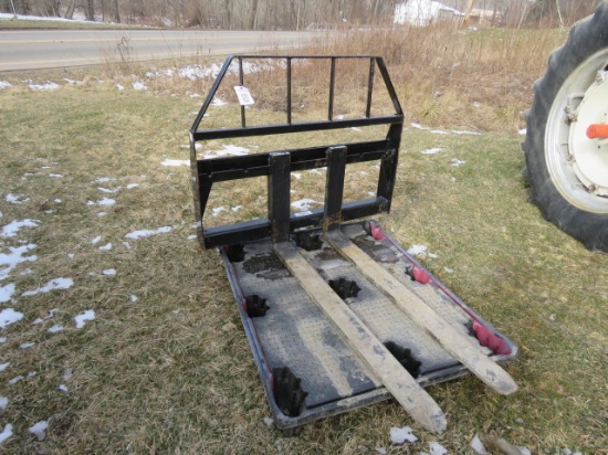 NEW KIVEL 48" 3500LB CAPACITY SKID STEER ATTACH PALLET FORK SERIAL# KM4820