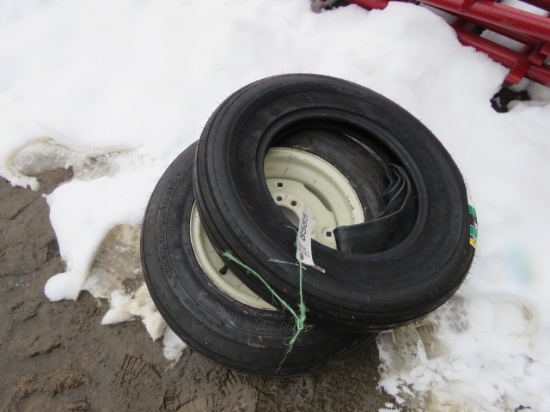 2 IMPLIMENT TIRES- ADVANCE HARROW TRACK 6.70-15 1 ON RIM