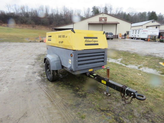 ATLAS COPCO XAS 185 JD 7 JOHN DEERE DIESEL TRANSPORT AIR COMPRESSOR