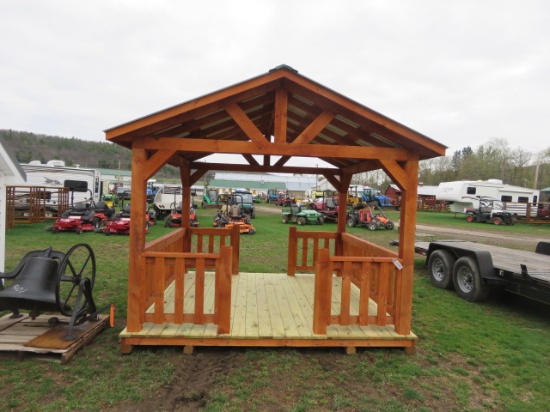 10X10 PAVILION WITH RAILING STAINED