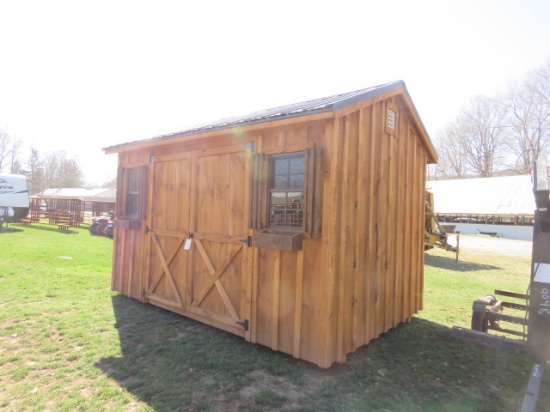 8X12 AMISH SALT BOX W/ FLOWER BOXES