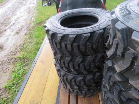 SET OF 4 SOLIDMAX HD 10-16.5 SKID STEER TIRES