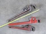 3 PIPE WRENCHES