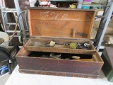 WOOD TOOL CHEST WITH TOOLS