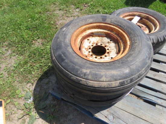 1-1E FARM IMPLEMENT 9.5L-15 IMPLEMENT TIRES ON RIMS