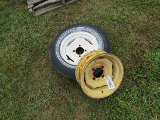 PAIR OF 4 BOLT RIMS 1 WITH TIRE