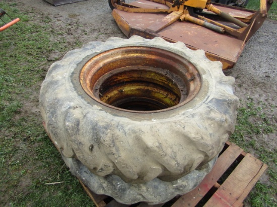 GOODYEAR 12.4-24 TRACTOR TIRES ON RIMS