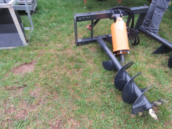 SKIDSTEER ATTACH POST HOLE DIGGER W/ 12" AUGER