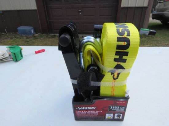 HUSKY 27'X2" HEAVY DUTY RATCHET TIE DOWN - 3333LB