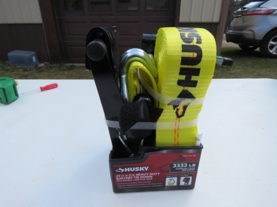 HUSKY 27'X2" HEAVY DUTY RATCHET TIE DOWN - 3333LB