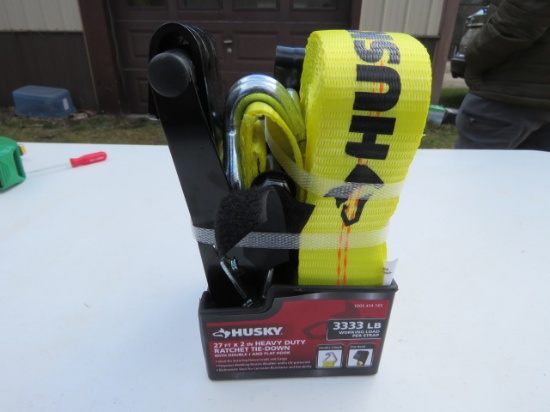 HUSKY 27'X2" HEAVY DUTY RATCHET TIE DOWN - 3333LB
