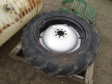 HUSKEE FIELD GRIP 10-20 TRACTOR TIRE ON RIM 8 LUG