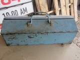 BLUE METAL TOOL BOX EMPTY